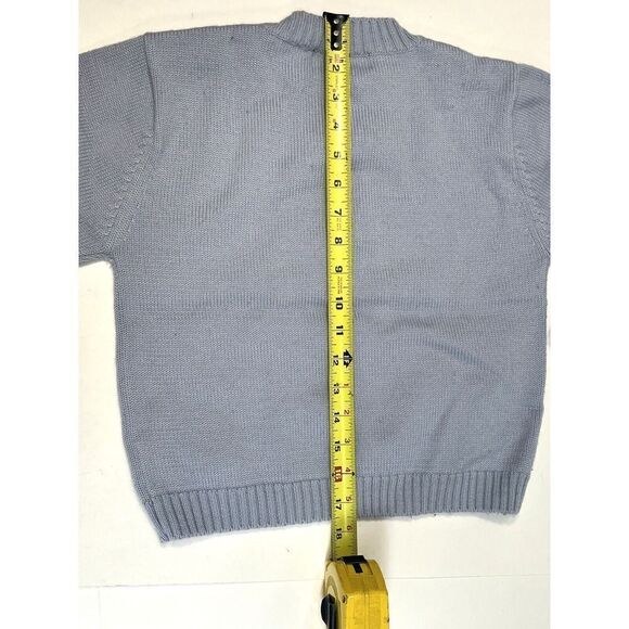 Tresor des Oceans Boys Blue Striped Flag Fish Canadian Sweater Sz 8a Wool Blend - Picture 7 of 12